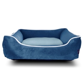 Luxe Blue Velvet Dog Bed